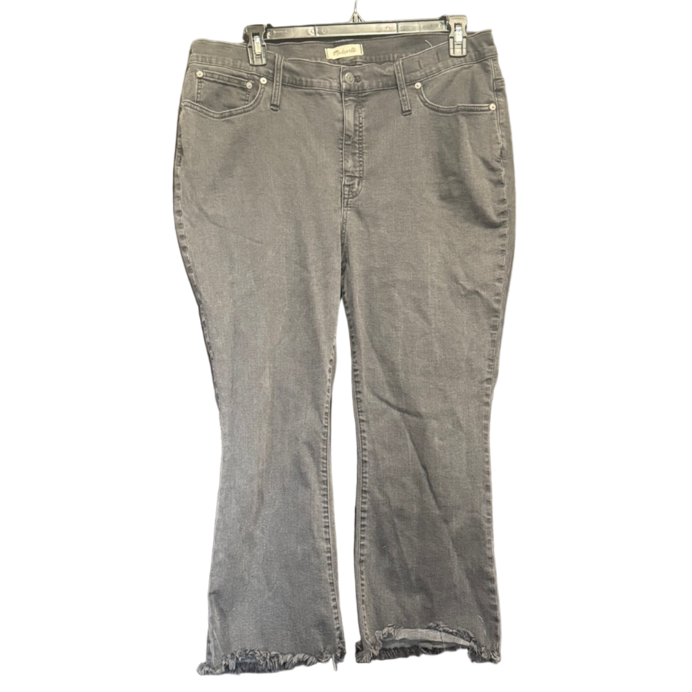 Madewell Cali Demi-Boot Jeans | Gray Washed Stretch Frayed Hem Denim Women’s